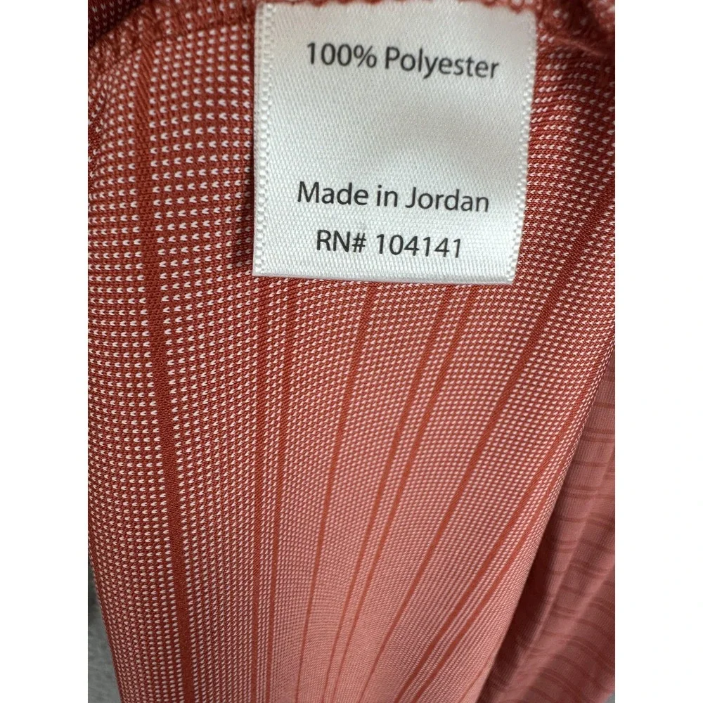 Walter Hagen Polo Shirt Mens Large Red Tomato Breakers Stripe UPF 30 Golf New